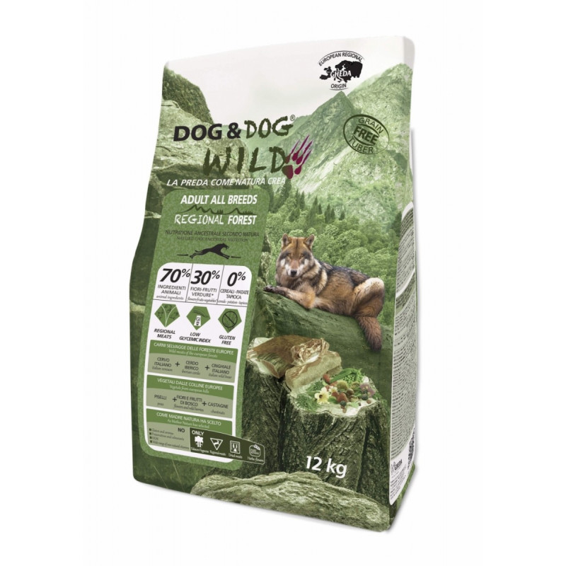 Régional Forest Dog&dog Wild 12kg croquette chien grain free (sans céréales) Régional Forest Dog&dog Wild 12kg croquette chien grain free (sans céréales)
