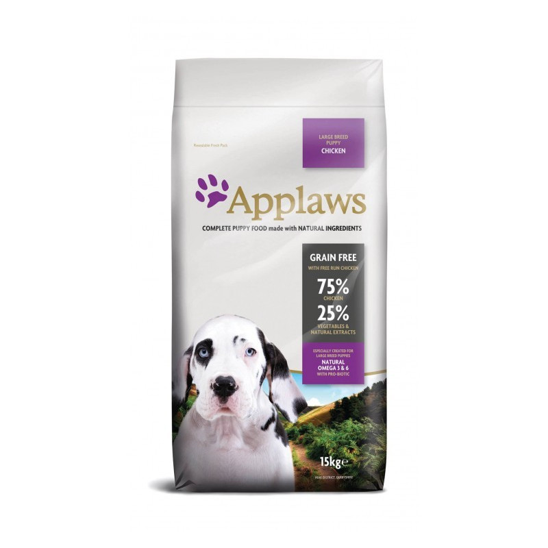 Croquette chien Poulet Chiot Large Applaws grain free 15kg Croquette chien Poulet Chiot Large Applaws grain free 15kg